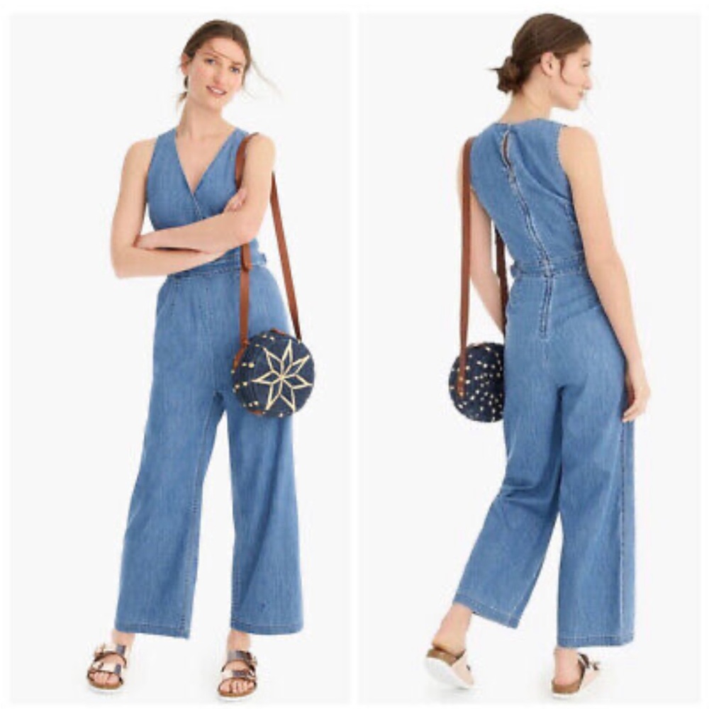 Point Sur wide leg tailored denim jumpsuit